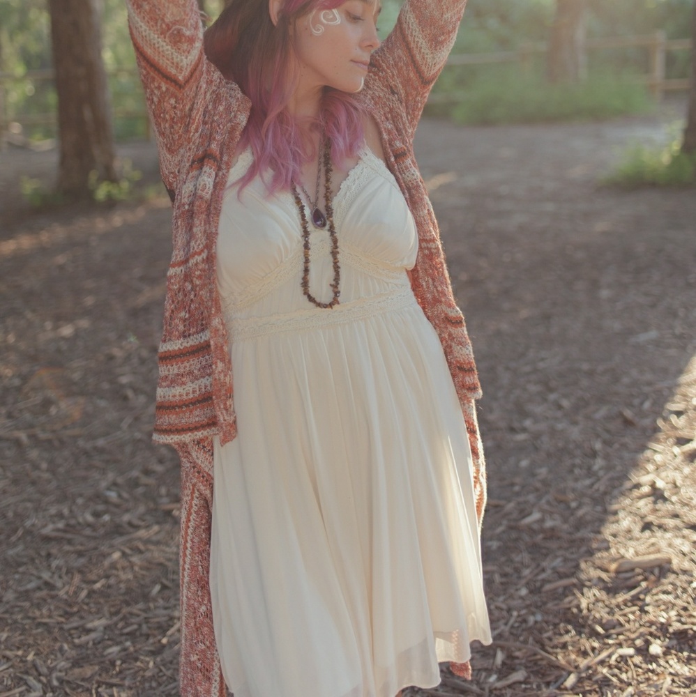 Cream colored halter dress